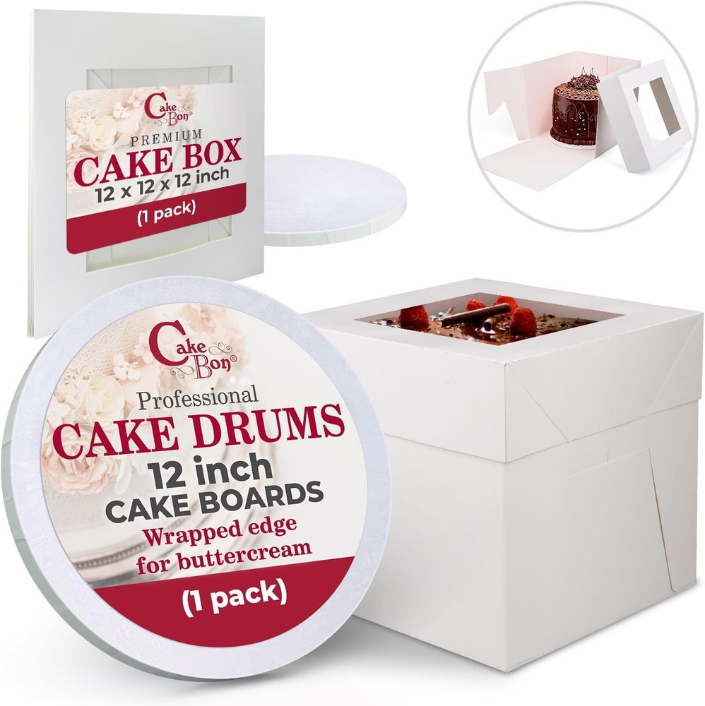Cake Boxes with Drums - 12 Inch Round White Cake Boards/Base para