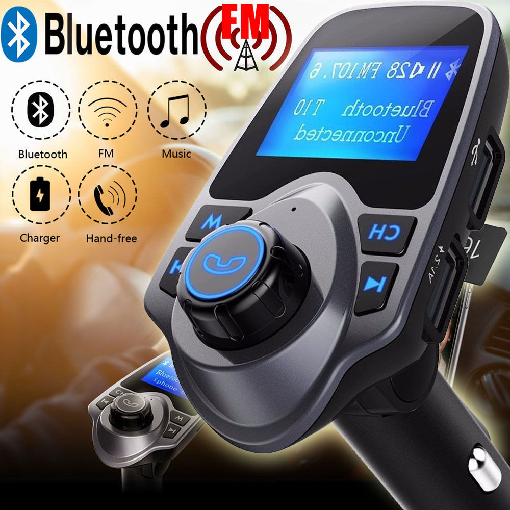Bluetooth 5.0 Car Wireless FM Transmitter Adapter 2USB PD Charger AUX Hands-Free