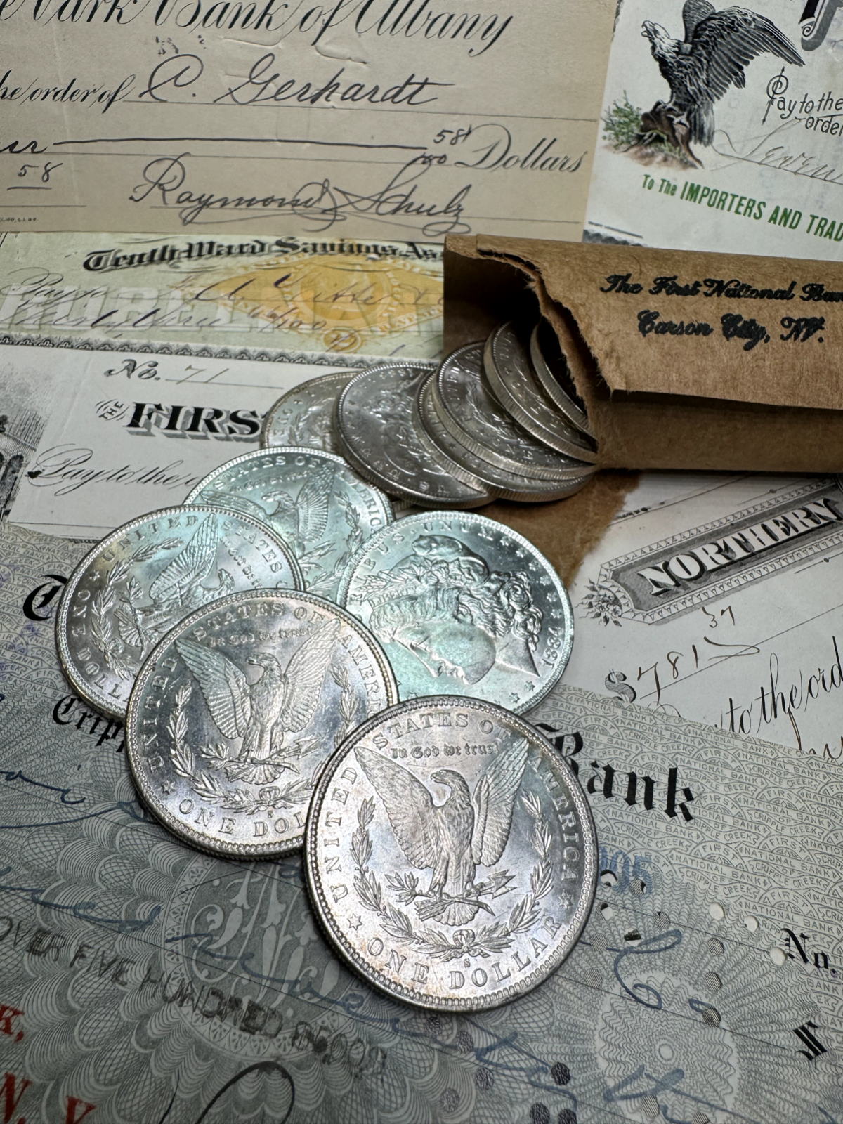 1878-1904 GEM BU Morgan Silver Dollar From OBW Roll Estate Hoard - S,O,CC & P