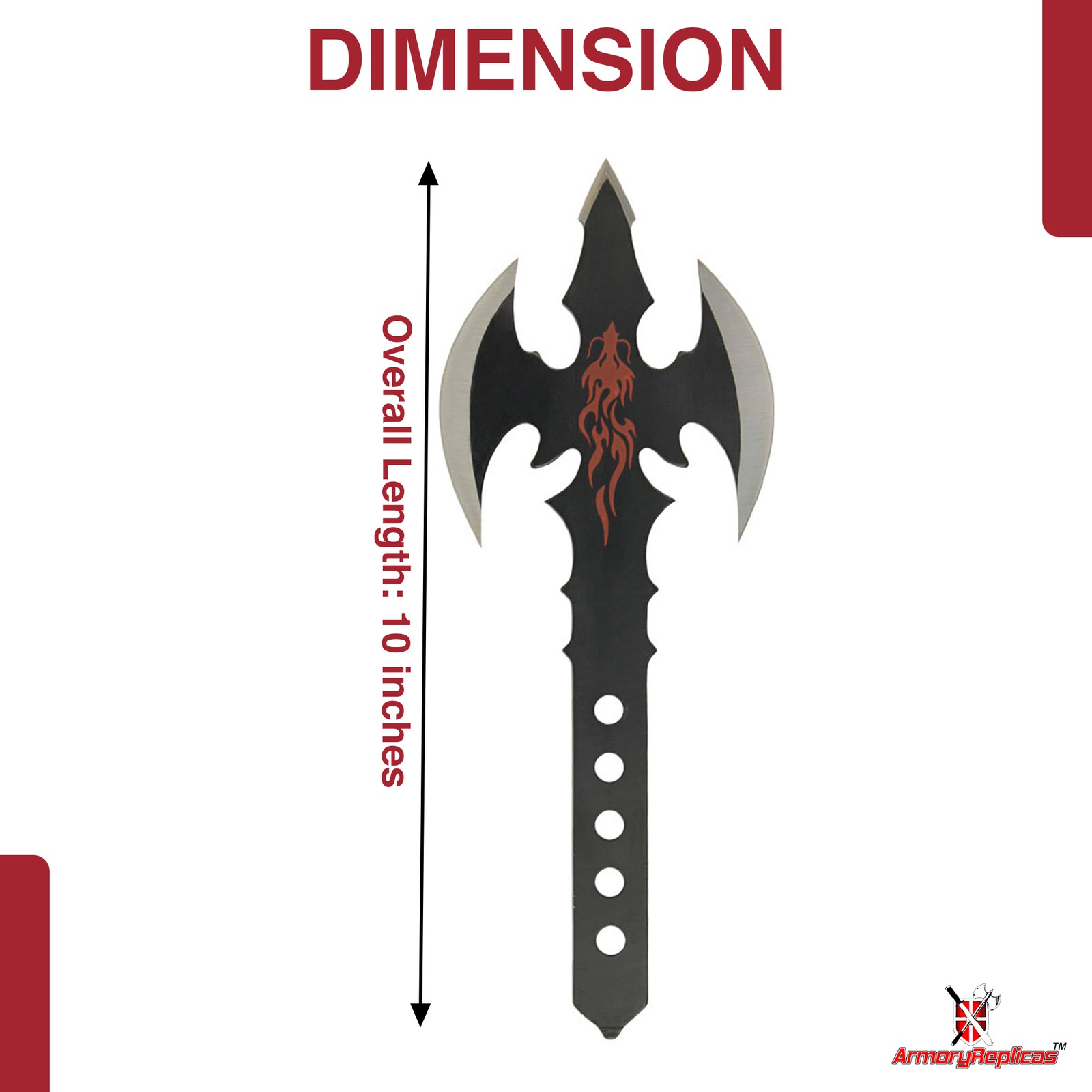 Dragon’s Mighty Fury Triple Edged Throwing Axe Tactical Stainless Steel Hatchet