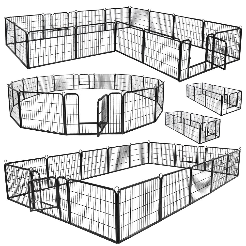 16 Panels Dog Pen Pet Playpen Kennel Fence Puppy Exercise Barrier Outdoor Indoor