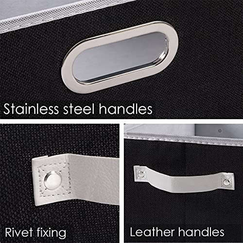 Fodable Storage Baskets for Closet 5-Pack Decorative Fabric Storage Bins Cube...