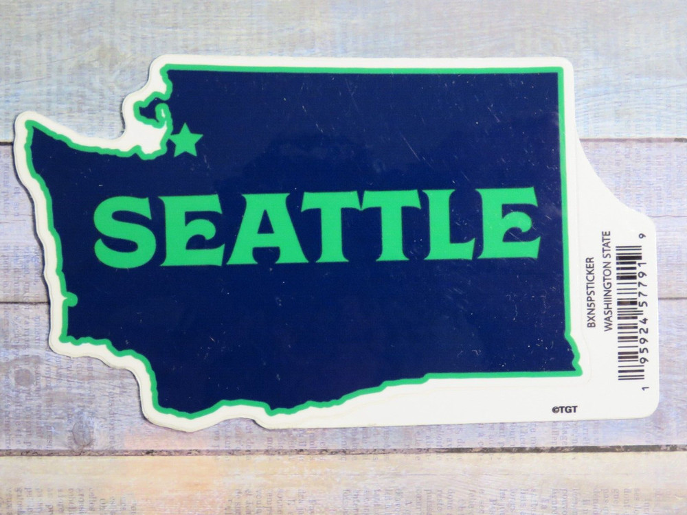 Travel STICKER: SEATTLE, WASHINGTON State Map Design ~ Pacific Northwest