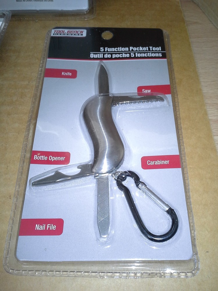 3PK. Tool Bench Hardware 5 Function Pocket Tool. New Sealed