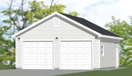 24x28 2-Car Garage -- 672 sqft -- PDF Floor Plan -- Model 1D