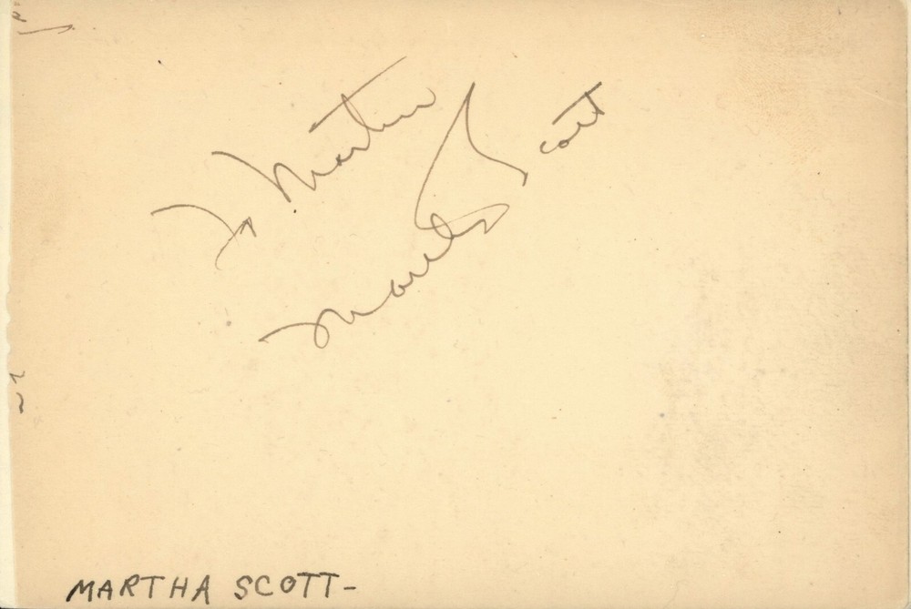 Vintage Martha Scott Autograph