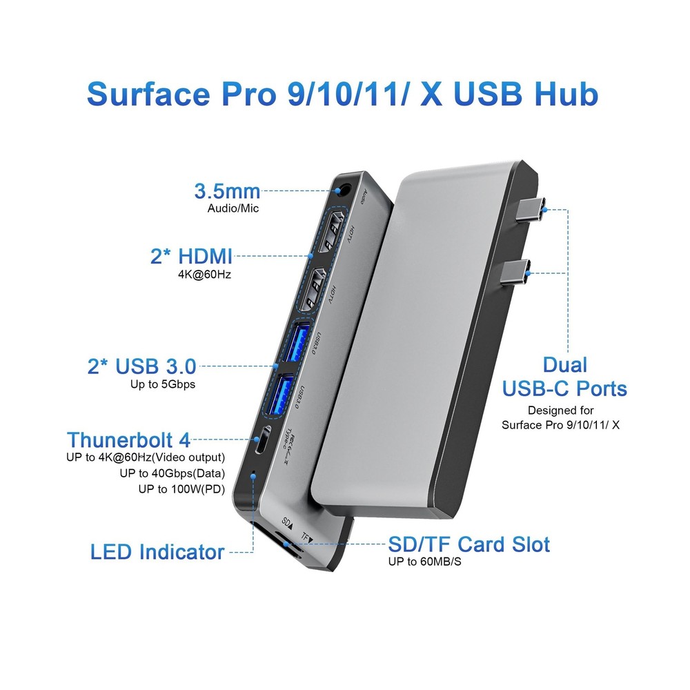 Surface Pro 9/10/11/X Docking Station, Quad Display Surface pro... FAST USA SHIP