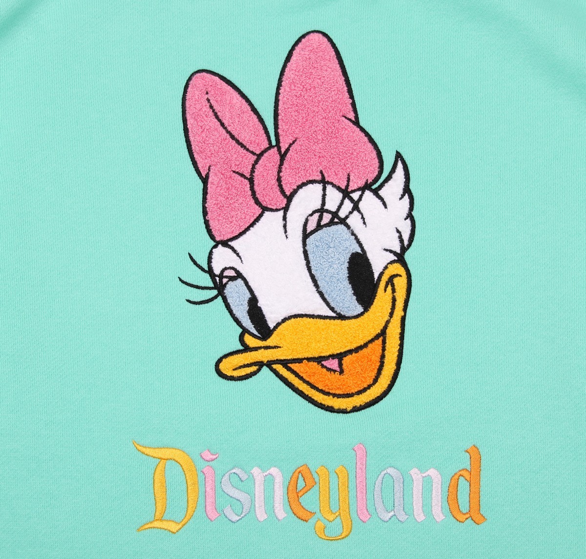 2025 Disneyland Daisy Duck Embroidered Turquoise Crewneck Sweatshirt Size M