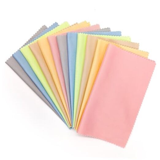 Assorted Colors Microfiber Cleaning Cloths - 6" x 7" 12 Pack Multi-color