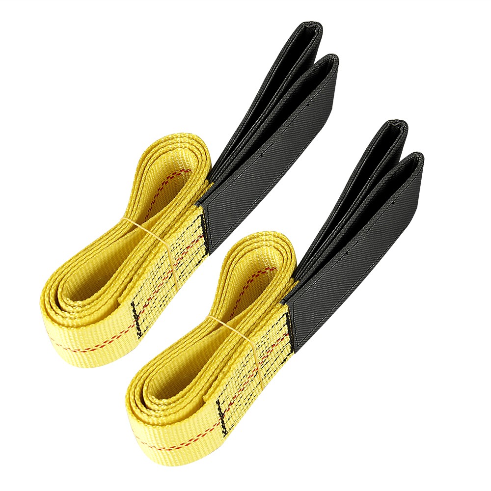 6' x 2" Durable Flat Lifting Sling Strap Eye Polyester Webbing 9000LBS w/ loops