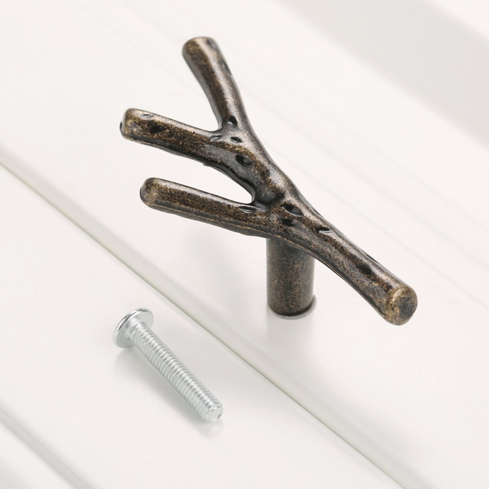 Exquisite Furniture Cabinet Knobs Tree Branch Drawer Cupboard Door Pull Handle