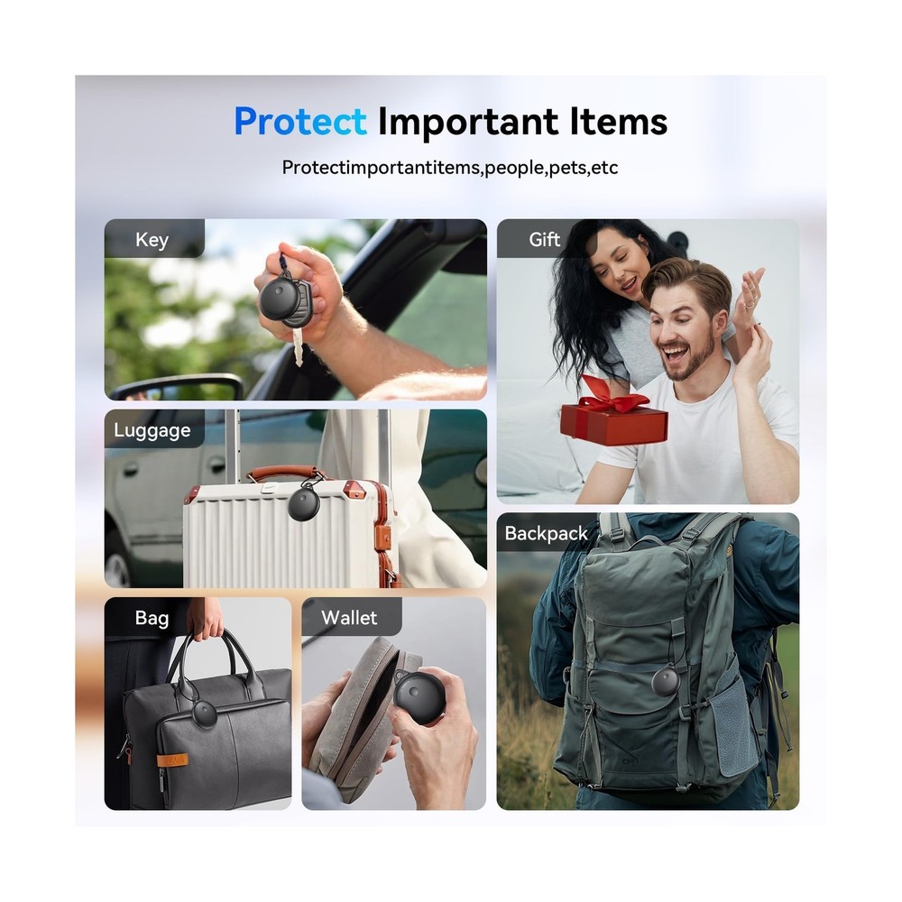 Smart Tags-4 Pack, Smart Bluetooth Tracker Work with Apple Find My, Key Finde...