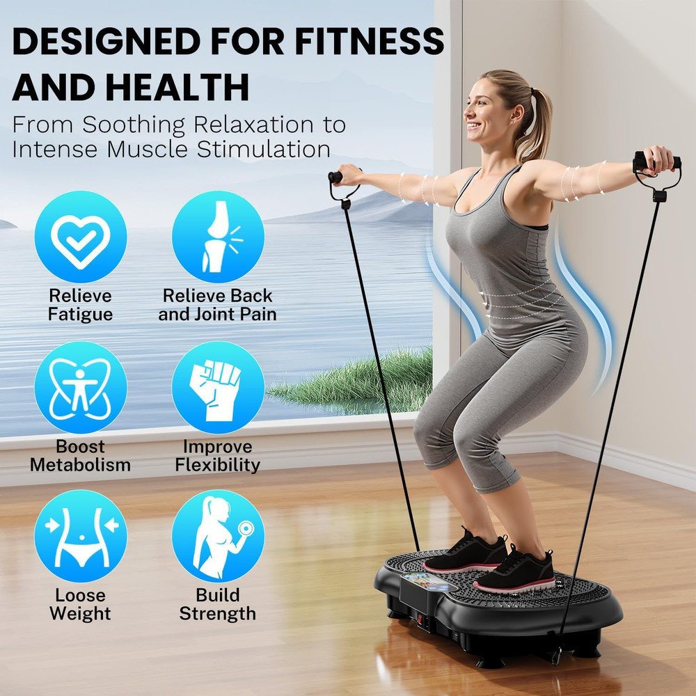 Vibration Plate Exercise Machine, Lymphatic Drainage Machine for Weight Loss, 10