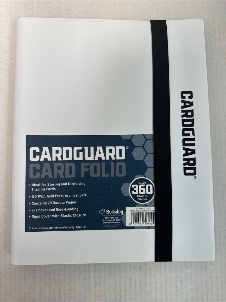 CardGuard Trading Card Folio 9 Pocket Side Loading Binder White