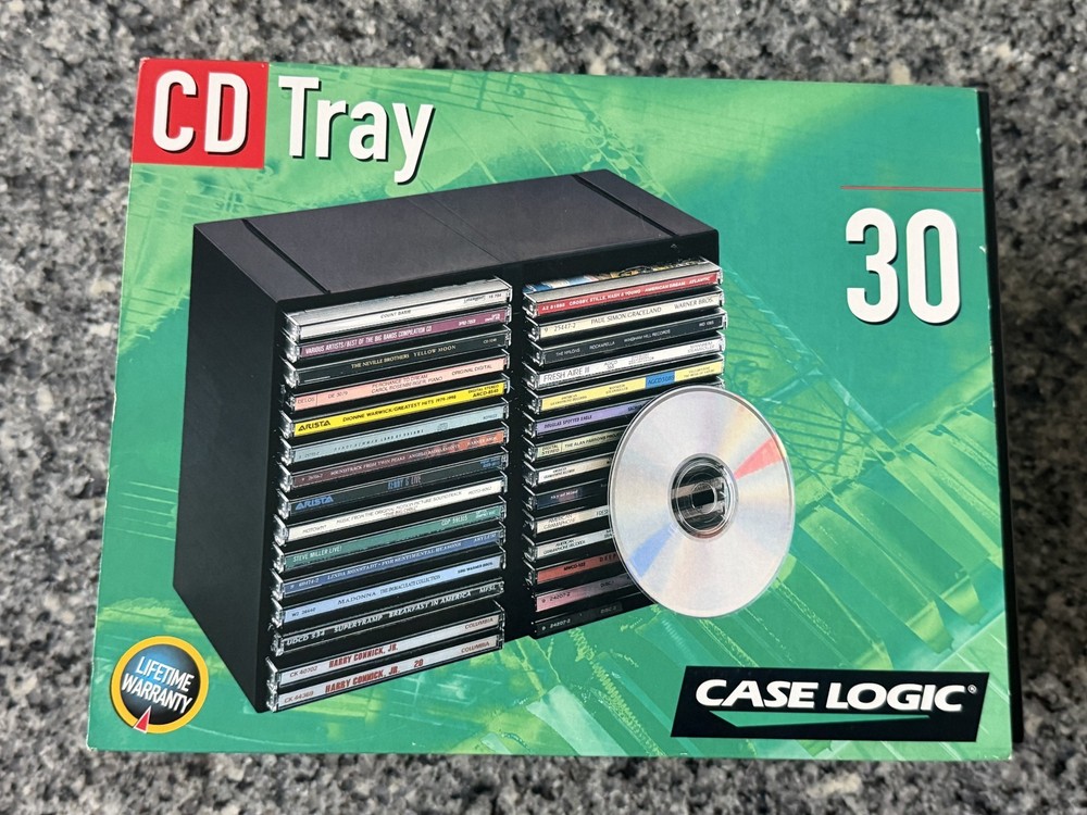 TCD30 Case Logic 30 CD TRAY Wall Mountable Stackable Storage Holder Rack NOS New