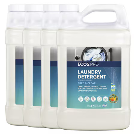 Ecos Pl9764/04 High Efficiency Laundry Detergent, Liquid, Odorless, Clear, 4 Pk