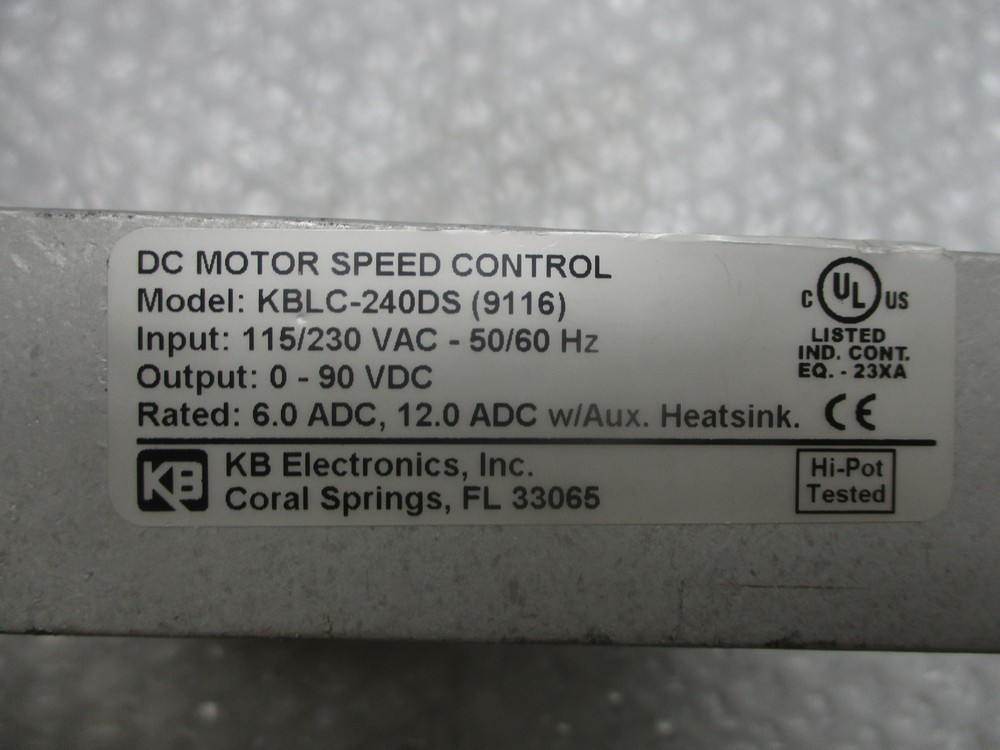 KB ELECTRONICS KBLC-240DS(9116) SPEED CONTROL UNMP