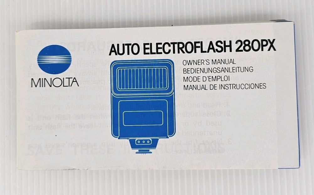Minolta Auto Electroflash 280PX Flash Instruction Manual & Fold Out Insert
