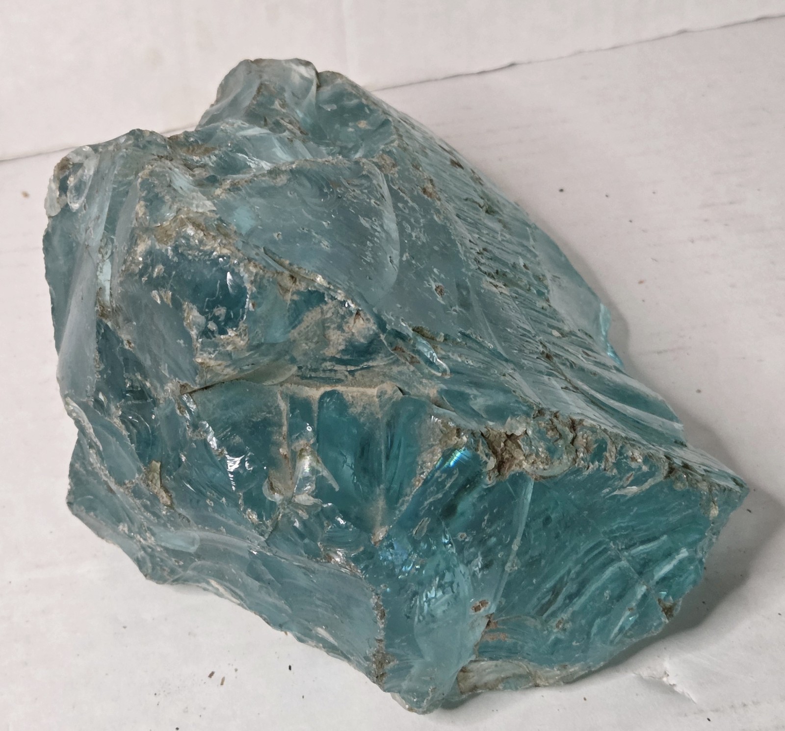 Large Aqua Slag Glass Chunk Cullet Decorative Art Glass Rock 10lb Aquarium Decor