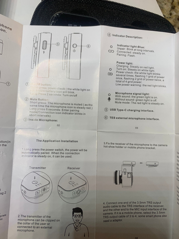 Digital Wireless Microphone System 2.4G Digital- New In Open box.
