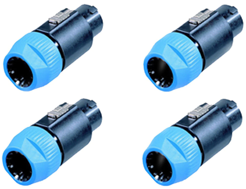 (4 PACK) NEUTRIK NL8FC 8-Pole Locking High-Load Speakon Cable Connector