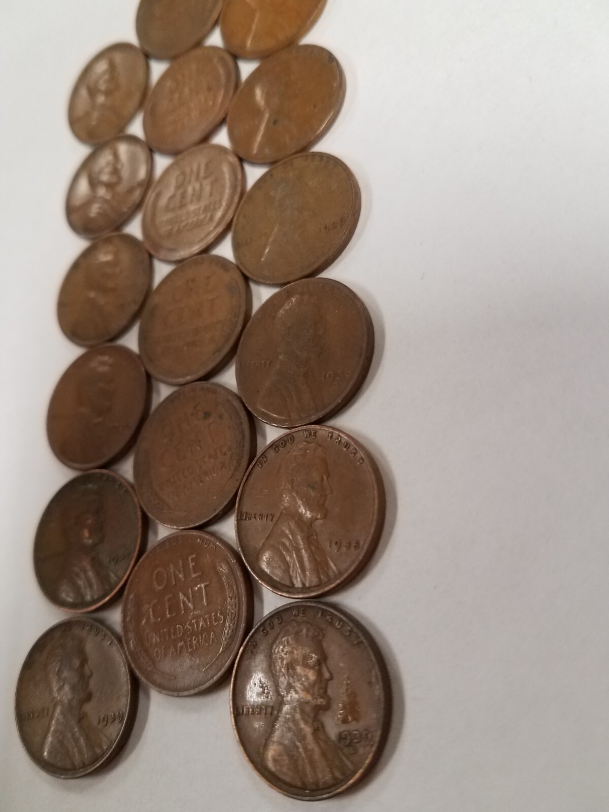 1323039M84018 LOT OF 18 WHEAT PENNIES LINCOLN CENT COINS 1930-1939 85+ YEARS OLD