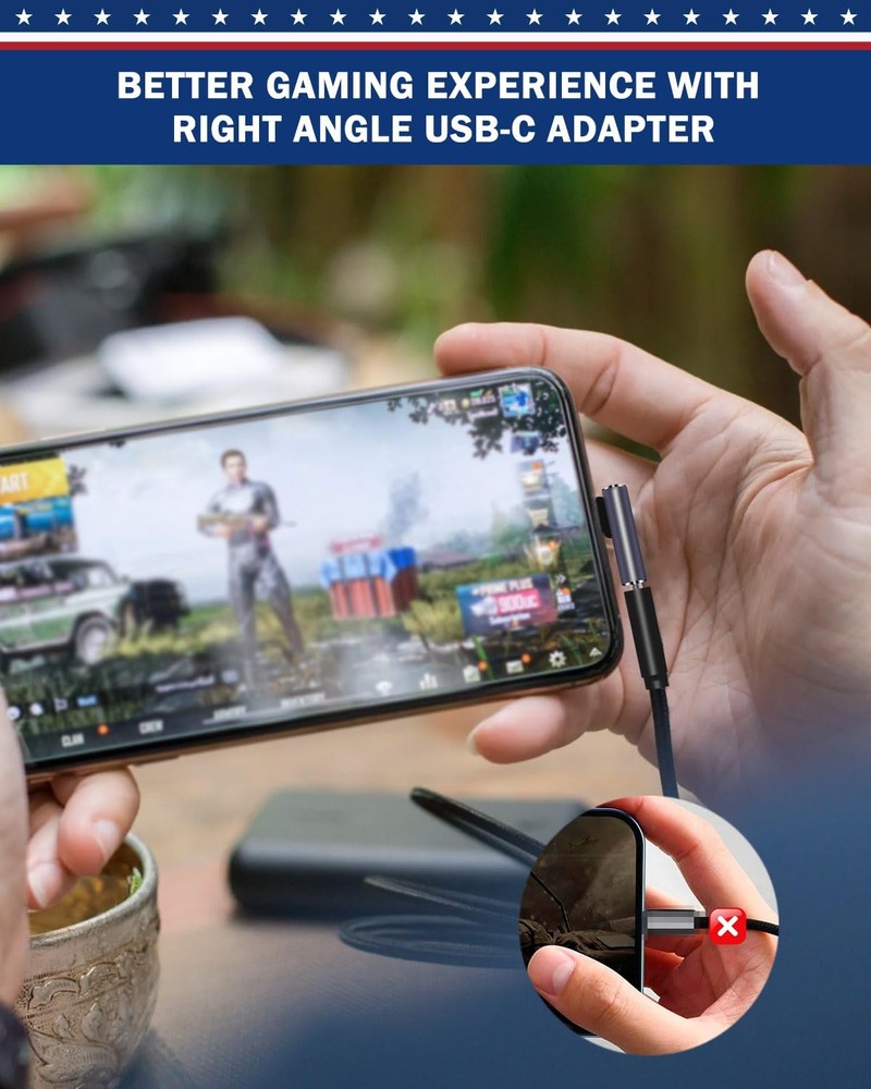 ShineeKee 90 Degree Right Angle USB C Adapter 40Gbps Data 2PCS, Space Grey