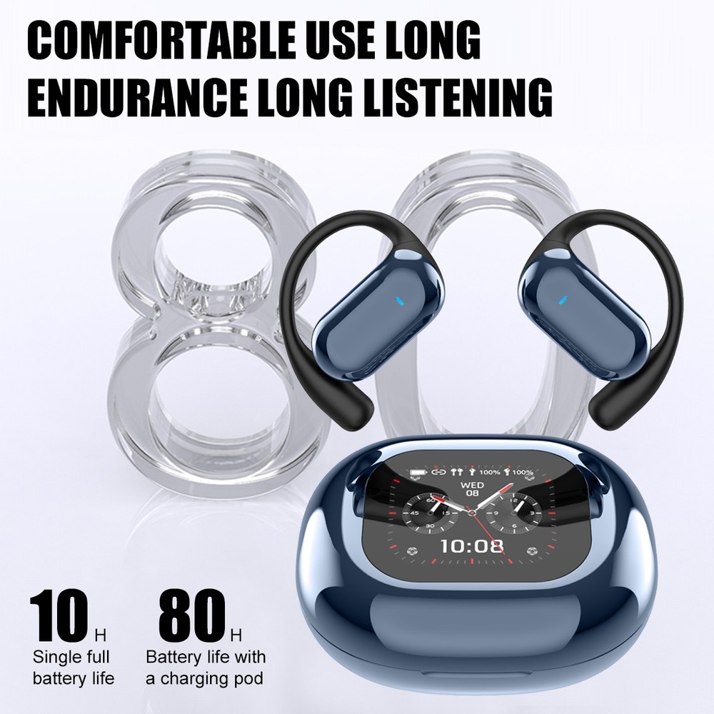 Wireless Earbuds Translator Bluetooth Open Earphones 144+ Languages Touchscreen