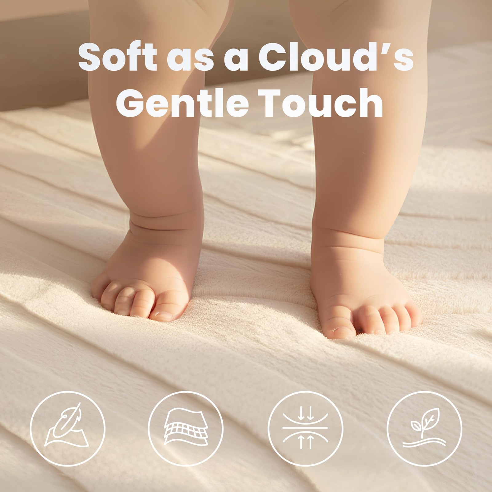 1.3" Thick Fluffy Baby Play Mat for Floor,Elasti Foam Padded Area Rug for Liv...