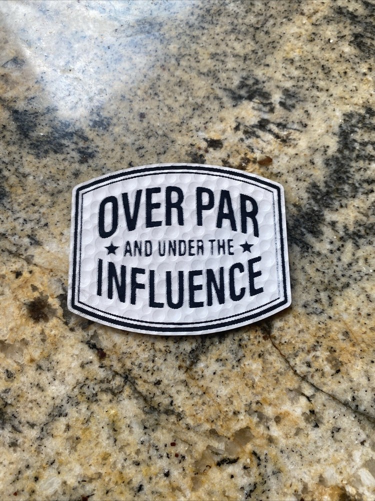 Over Par Under Influence  Funny Golf Patch Leatherette Patch Adhesive  Iron On