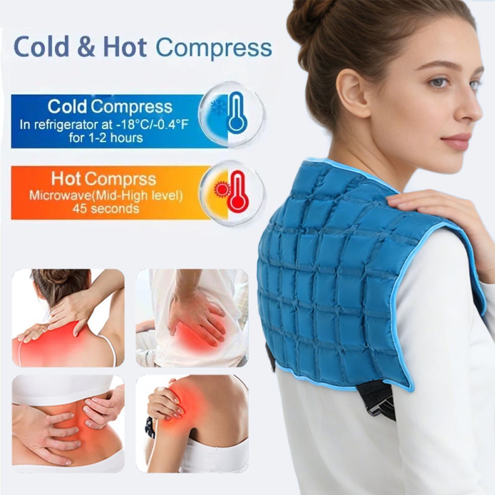 Reusable Ice Gel Pack Hot & Cold Therapy Heat Wrap Pad for Back Waist Hip Knee