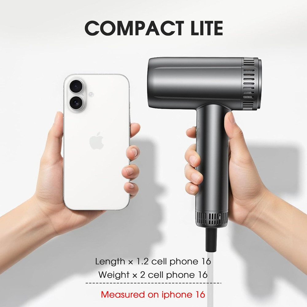 Hair Dryer with Magnetic Diffuser Attachments, Professional High Speed Ionic Blo