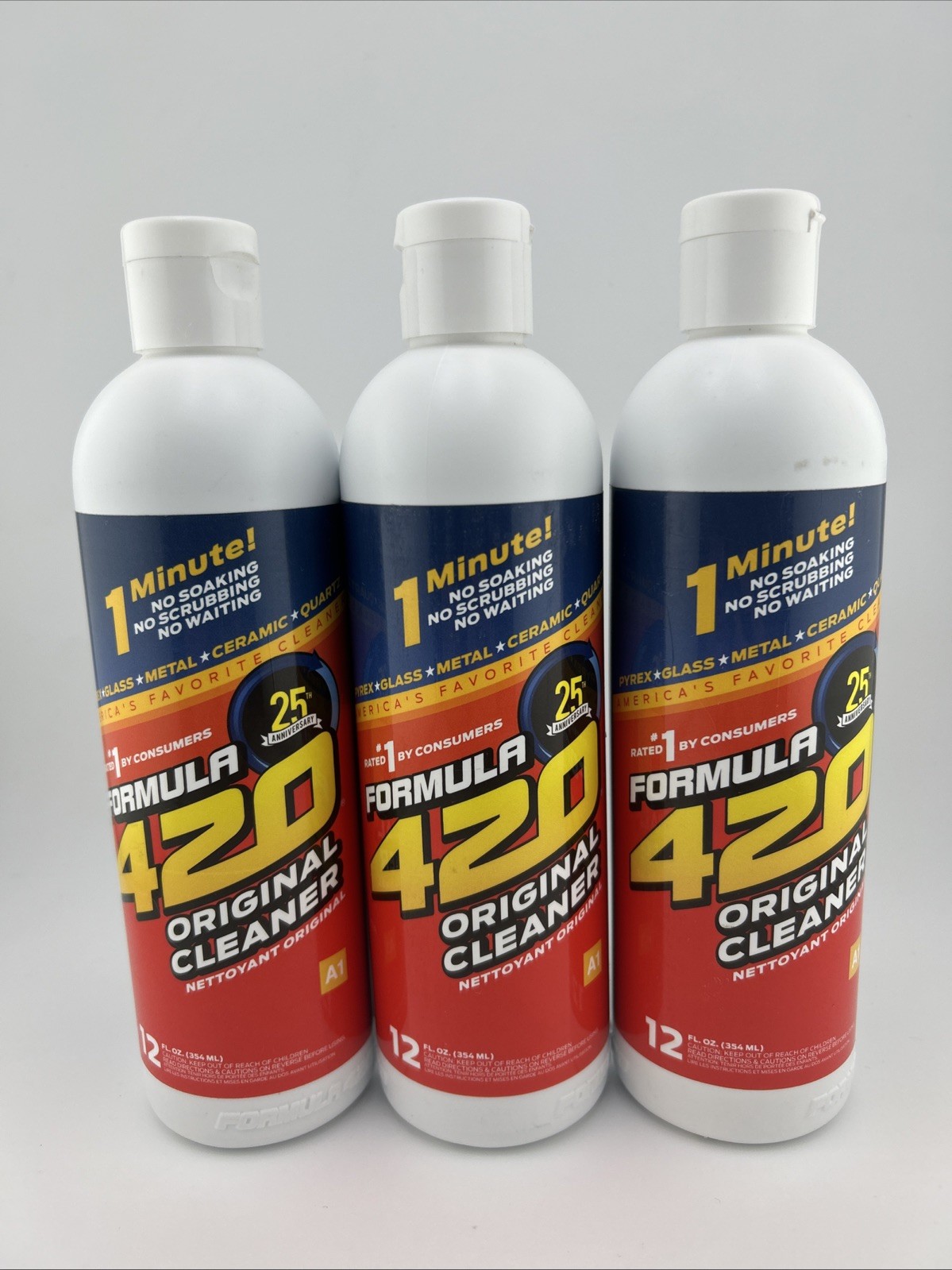 Formula 420 Original 1 Min Perfect Cleaner Pipe Pyrex Metal Glass Ceramic 3-Pack