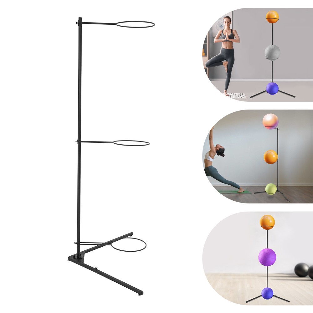Stability Ball Rack - Durable Exercise Ball Stand Holds 3 Balls