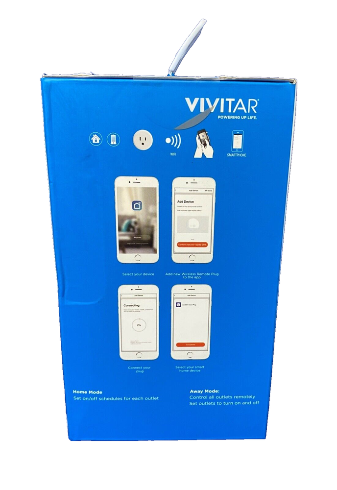 Vivitar Wireless Smart Plug, WIFI, Programable, Location, App Control, Brand New