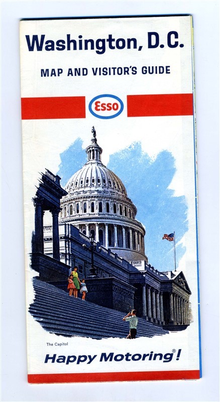 ESSO Washington DC Map and Visitors Guide 1965 General Drafting