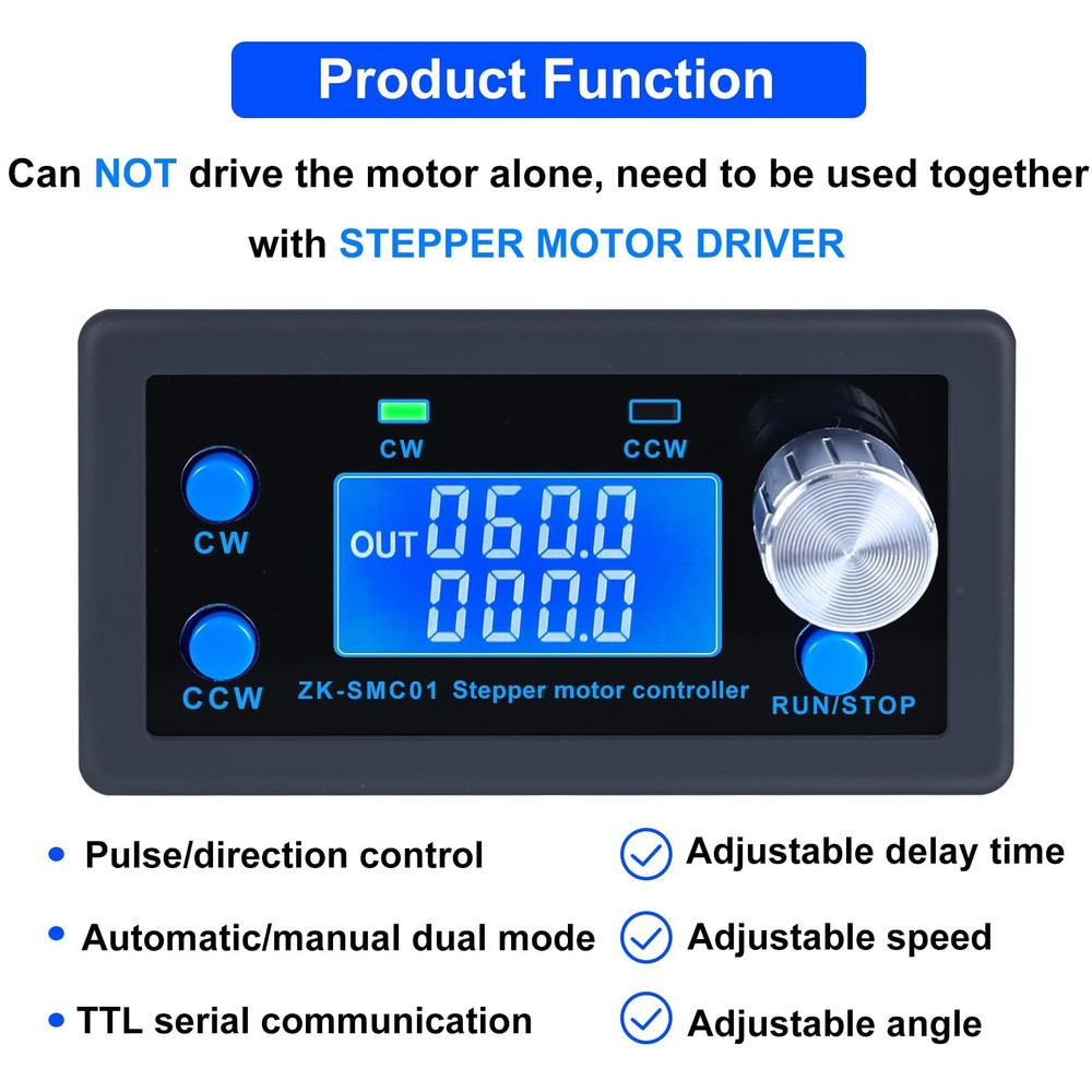 CNC Stepper Motor Controller DC 5-30V 1/128 Microstep Adjustable Speed LCD Disp
