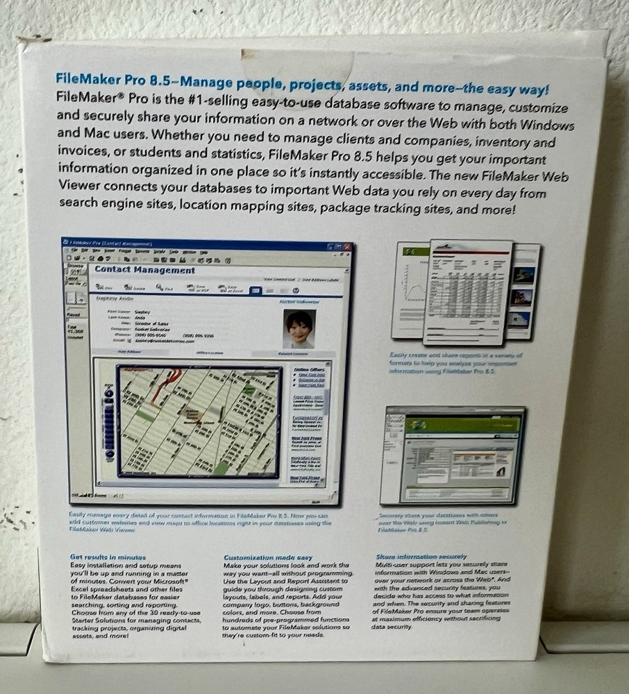 FILEMAKER PRO 8.0 ADVANCED SOFTWARE Upgrade Edition For Windows Mac. Complete