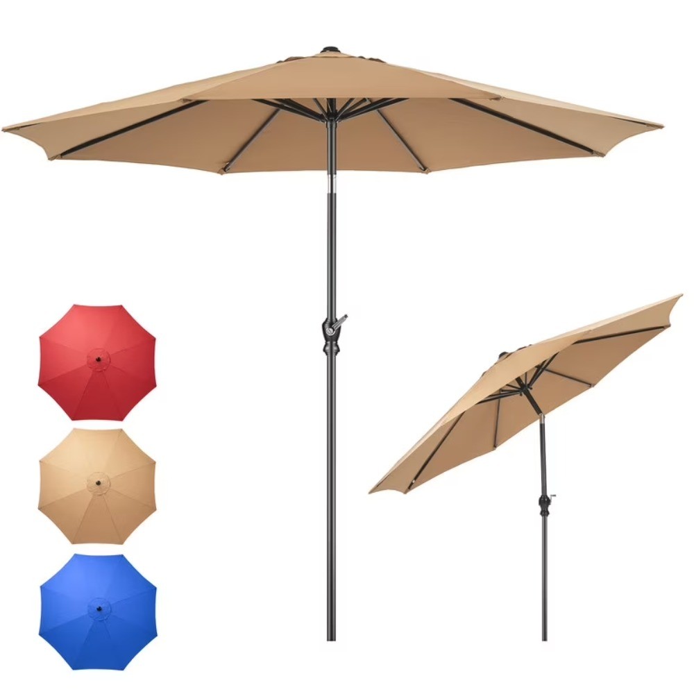 9FTOutdoor Patio Umbrella Outdoor Table Umbrella with Push Button Tilt and Crank