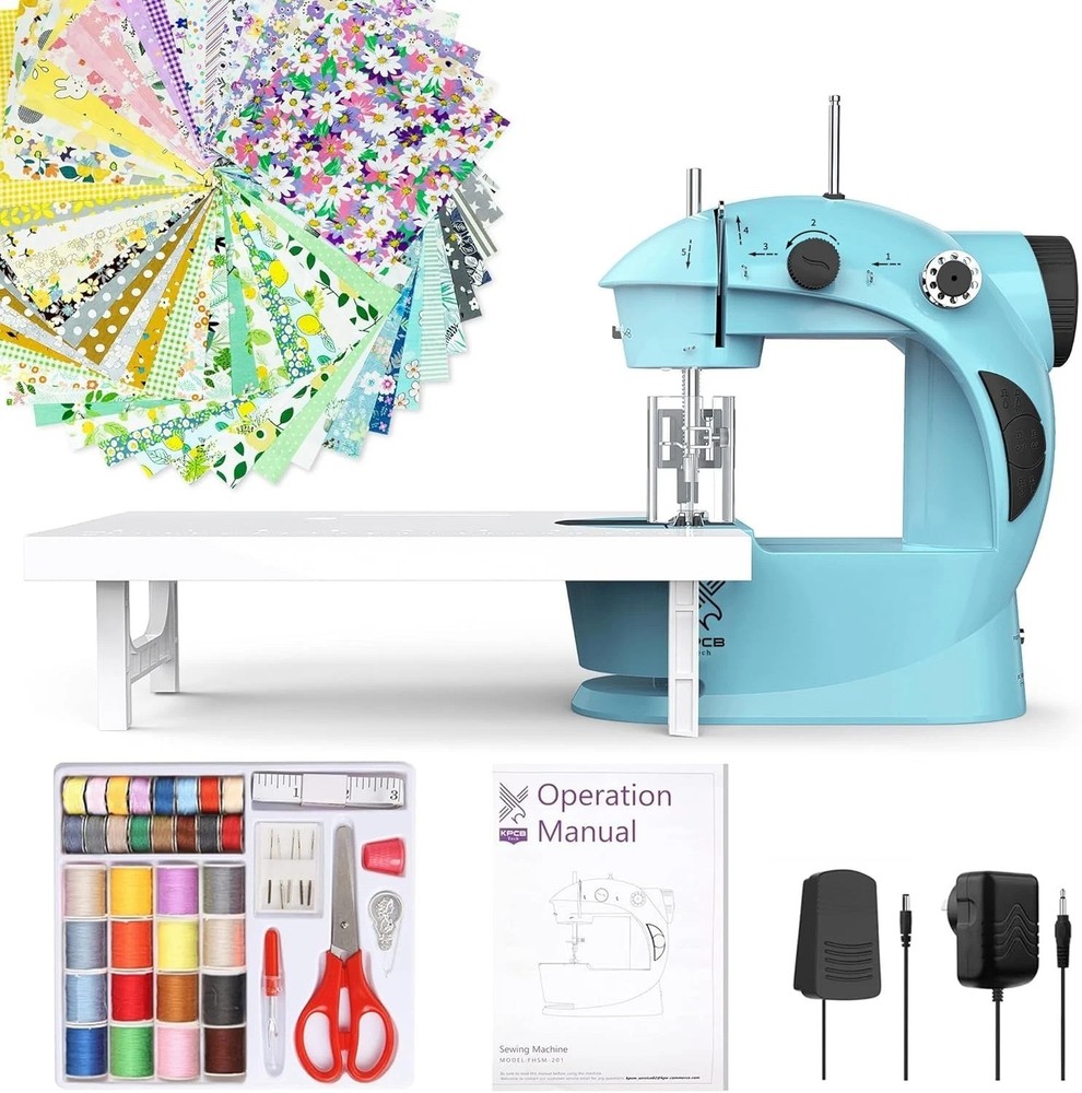 Mini Electric Sewing Machine for Beginners - Complete Set with Finger Guard
