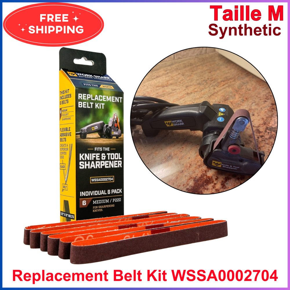 Work Sharp Knife And Tool Sharpener P220 Coarse Grit Replacement Belt Kit, Red