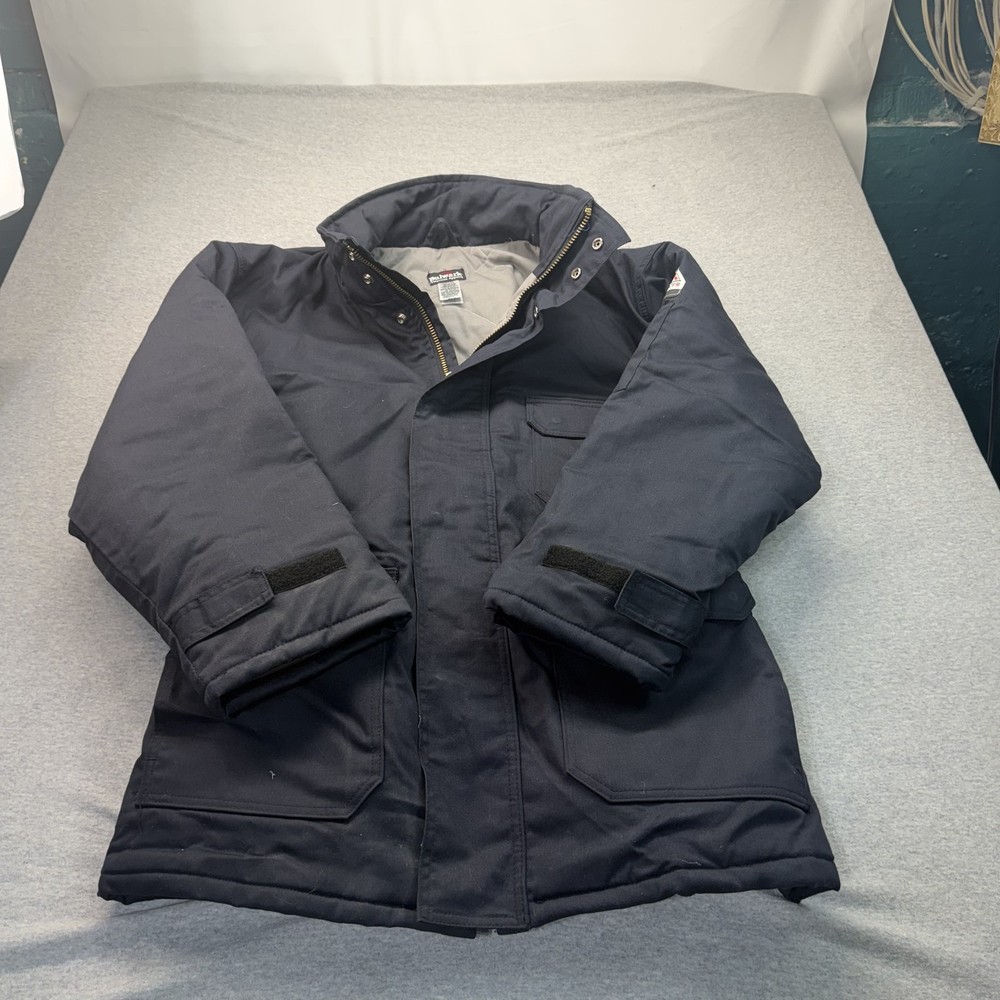 Bulwark FR Flame Resistant Deluxe Parka Navy Blue Work Jacket