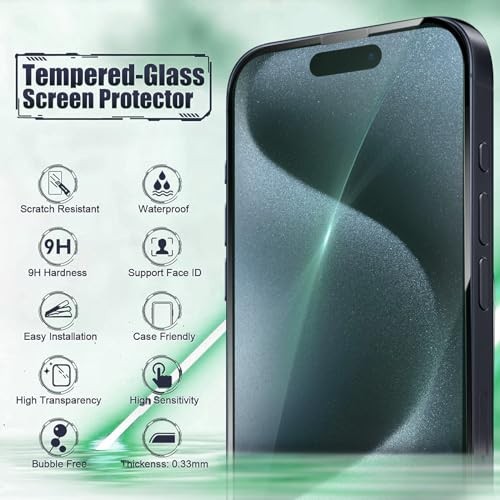Anti Blue Light Screen Protector for 3 Pack Blue Light Blocking iPhone 15
