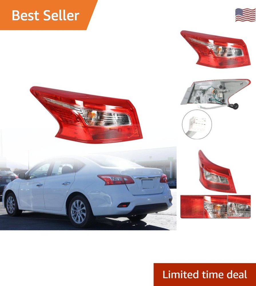 Rear LeftTail Light Assembly Replacement for Sentra 2016-2018 Outer Driver Side