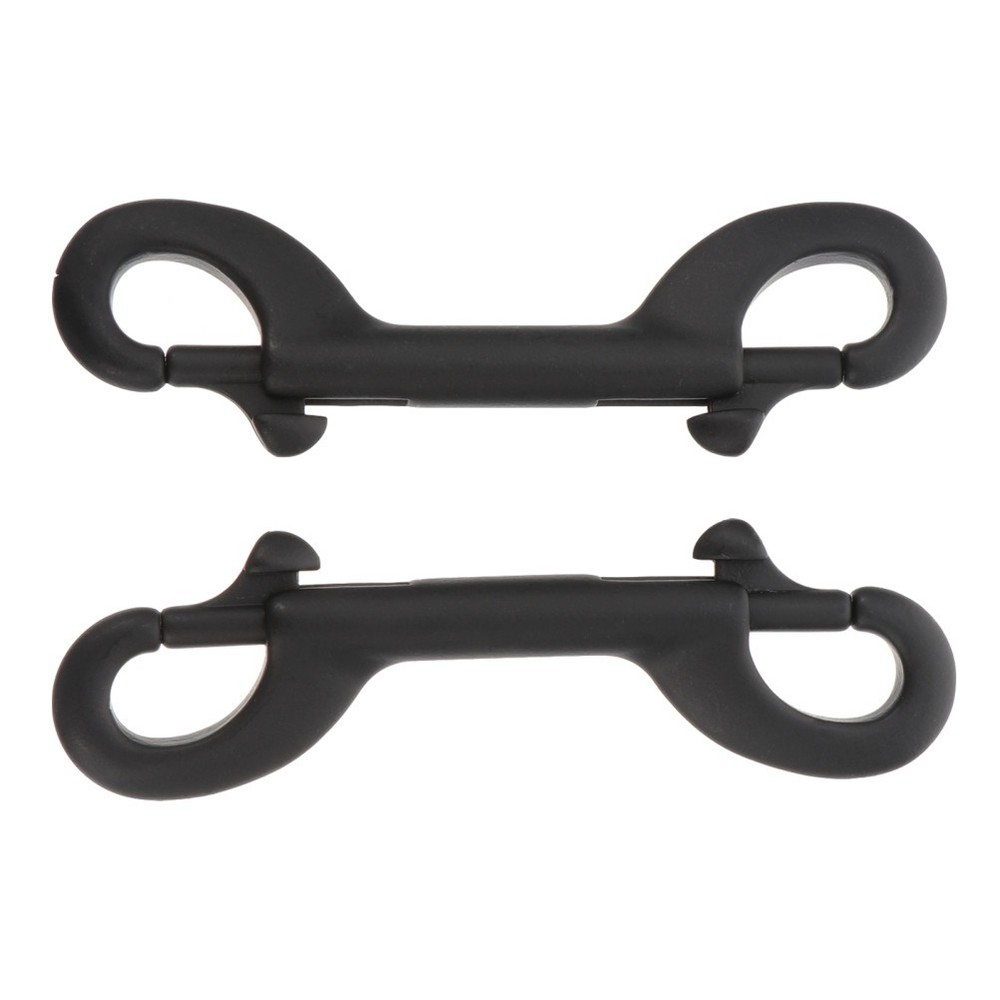 2 Pcs Double Clip Double-headed Hook Diving Ended Bolt Snap Hooks