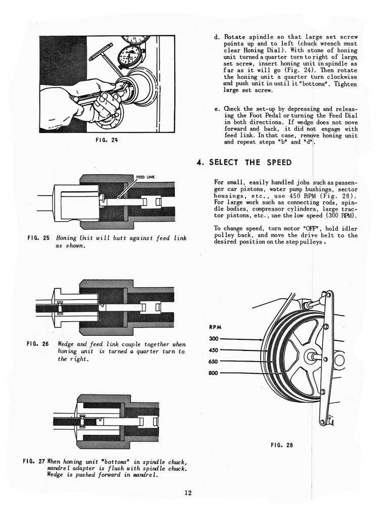 Sunnen 4-Speed Precision Honing Machine Operating Instruction Manual #1376