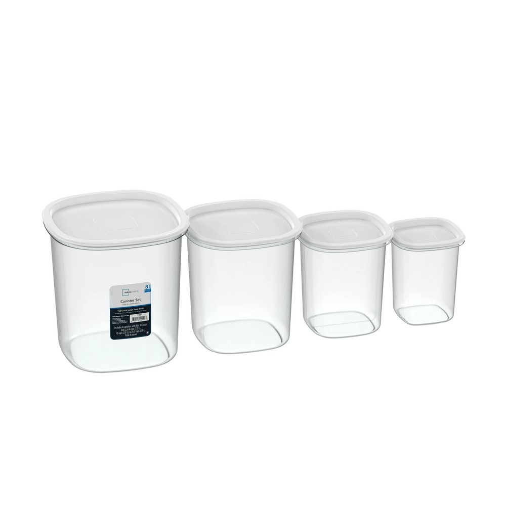 8 Piece Plastic Food Storage Canisters Set
