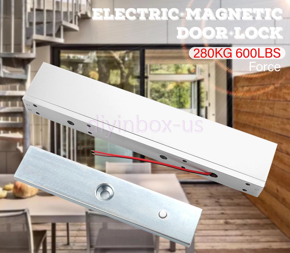 600Lbs Holding Force Electric Magnetic Lock Single Door Security System 12V