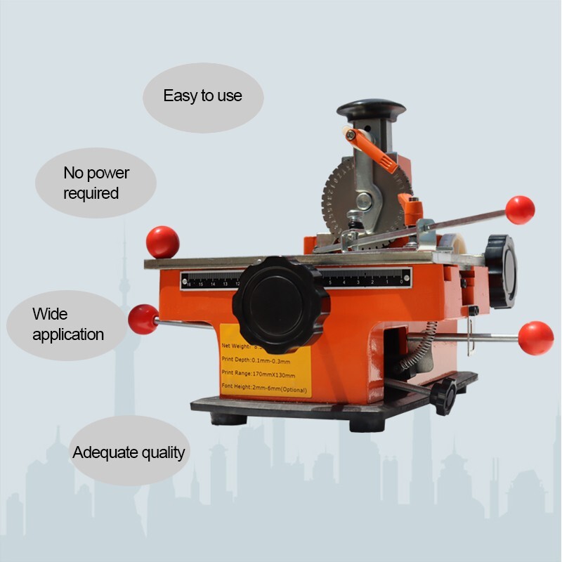 Metal Nameplate Marking Machine Semi-automatic 4mm Batch Number Printing Tool