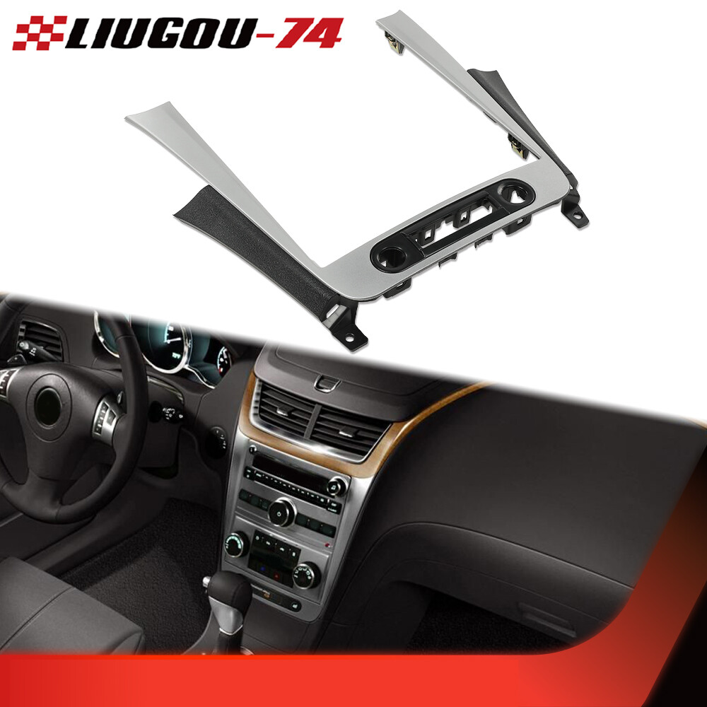 Fit For 08-12 Chevy Malibu Center Radio Dash Bezel Trim Panel Silver Black